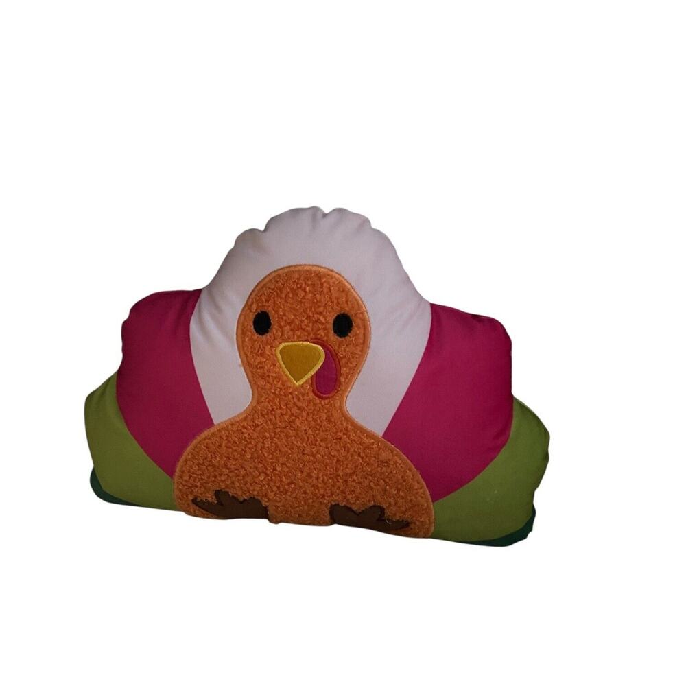 Turkey Pillow 2024 Thanksgiving Plush Orange Green Pinks Target Bullseye‎ 13”